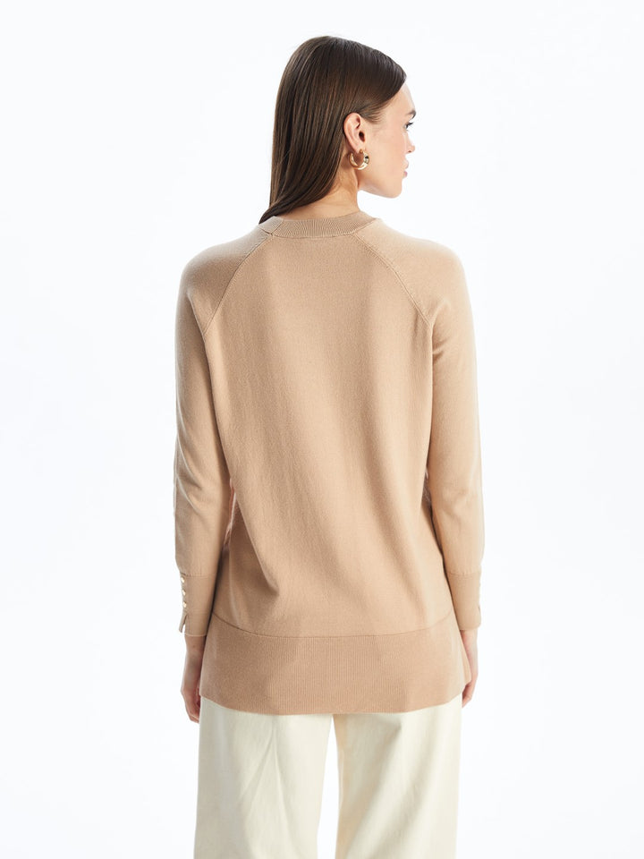 LCW Modest

Ecru Crew Neck Plain Long Sleeve Women's Knitwear Tunic