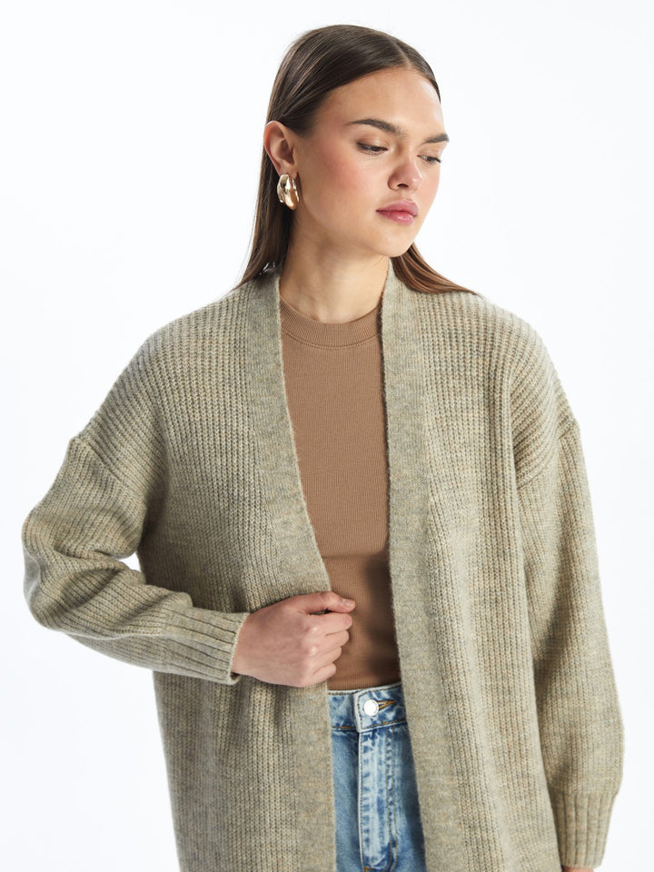 LCW Modest

Beige Shawl Collar Plain Long Sleeve Oversize Women's Knitwear Cardigan