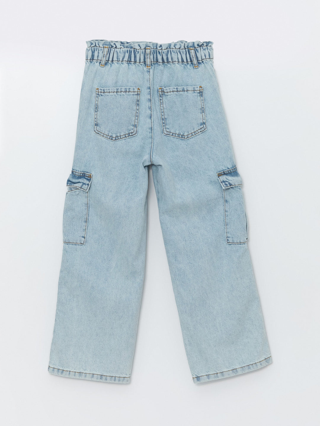 Lcw Kids Blue Adjustable Waist Elastic Girl Jean Trousers