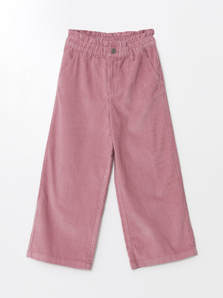 Lcw Kids Lilac Wideleg Velvet Girls Trousers