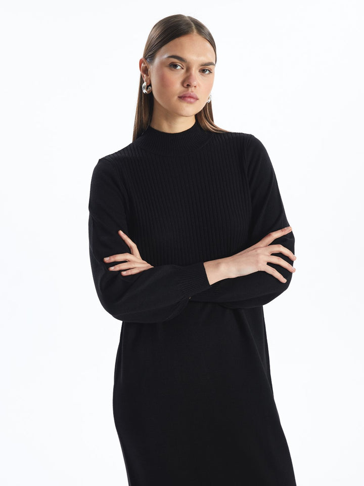 LCW Modest

Black Half Turtleneck Plain Long Sleeve Women's Knit Dress