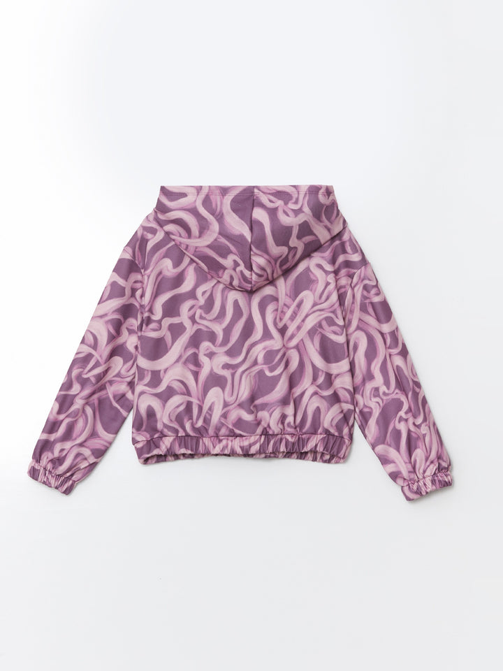 Lcw Kids Lilac Hooded Girls Thick Sweatshirt