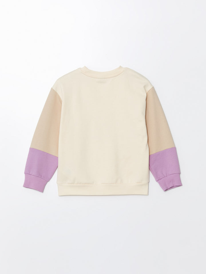 Lcw Kids Crew Neck Girl'S Thick Sweatshirt