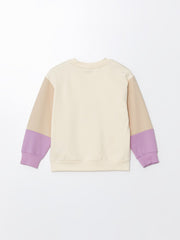 Lcw Kids Crew Neck Girl'S Thick Sweatshirt