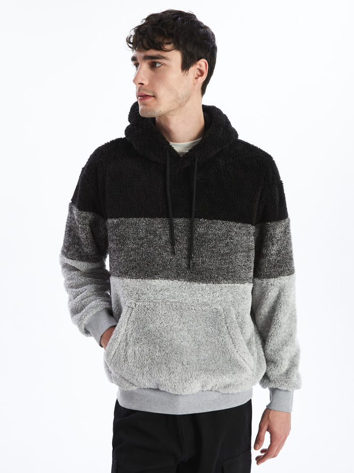 Xside Black Long Sleeve Plush Men'S Hoodie