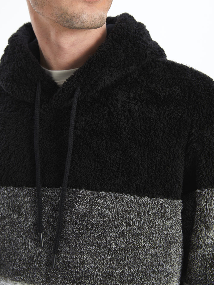 Xside Black Long Sleeve Plush Men'S Hoodie