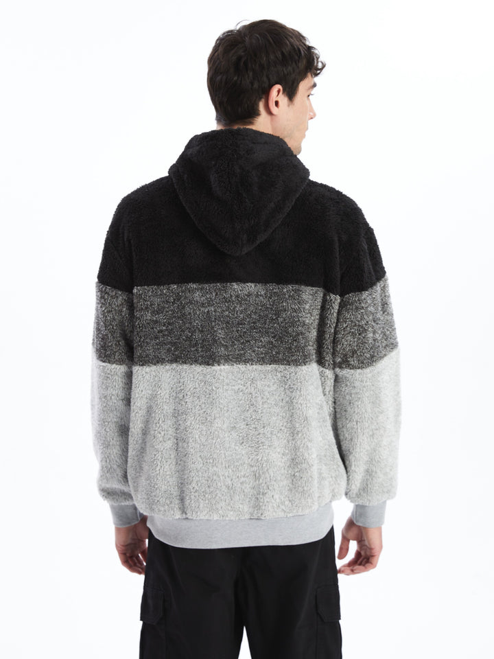 Xside Black Long Sleeve Plush Men'S Hoodie