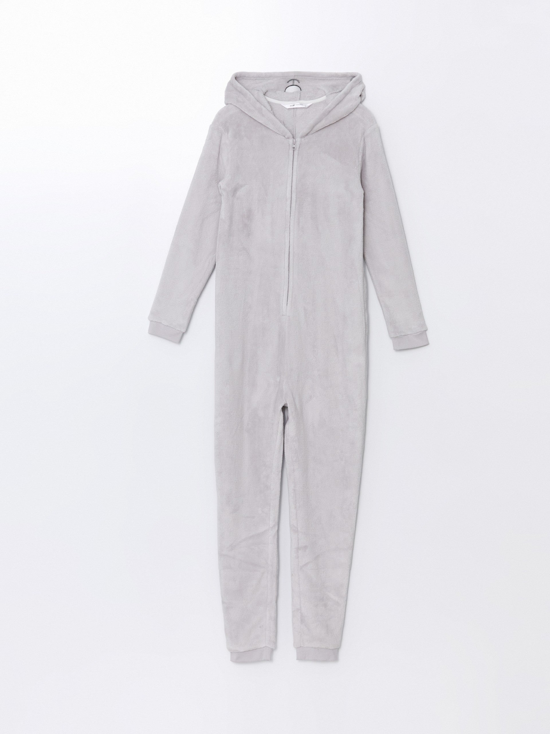 Lcw Young Gray Hooded Embroidered Long Sleeve Women'S Sleeping Bag