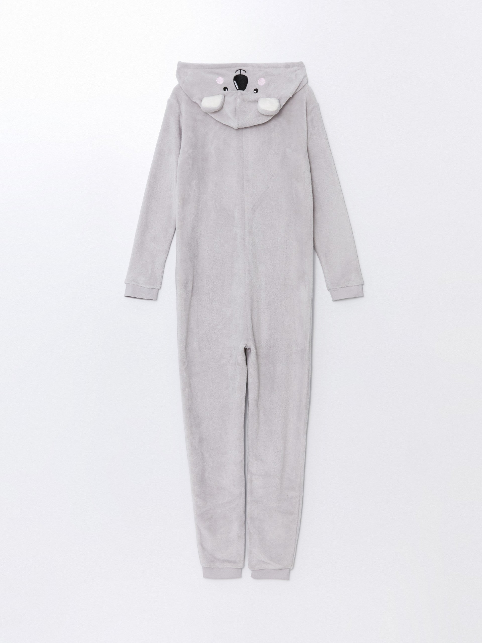 Lcw Young Gray Hooded Embroidered Long Sleeve Women'S Sleeping Bag