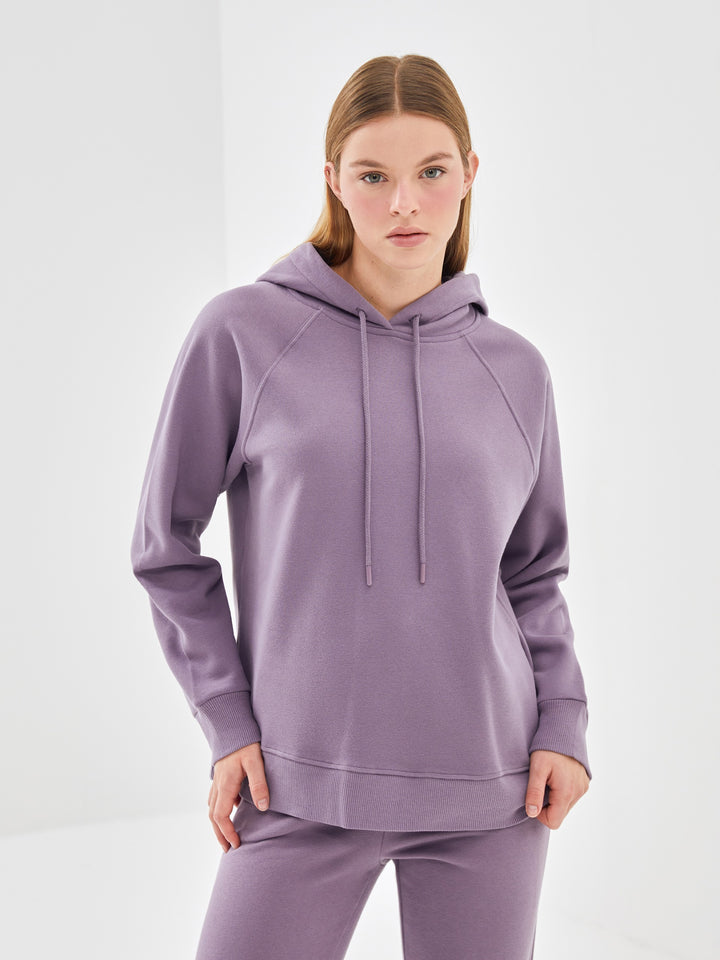 Lcw Vision Purple Oversize Women'S Thick Hoodie