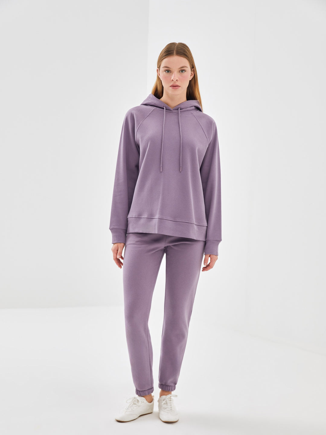 Lcw Vision Purple Oversize Women'S Thick Hoodie