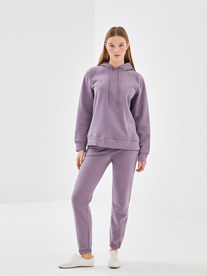 Lcw Vision Purple Elastic Waist Women'S Thick Jogger Sweatpants