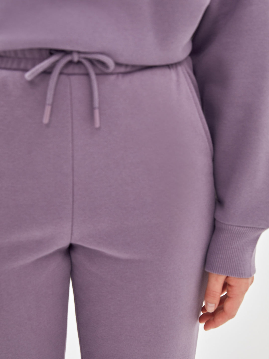 Lcw Vision Purple Elastic Waist Women'S Thick Jogger Sweatpants