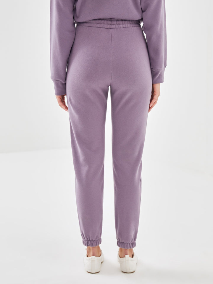 Lcw Vision Purple Elastic Waist Women'S Thick Jogger Sweatpants