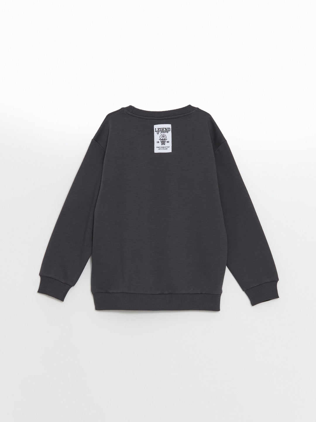 Lcw Kids Anthracite Crew Neck Boy Thick Sweatshirt