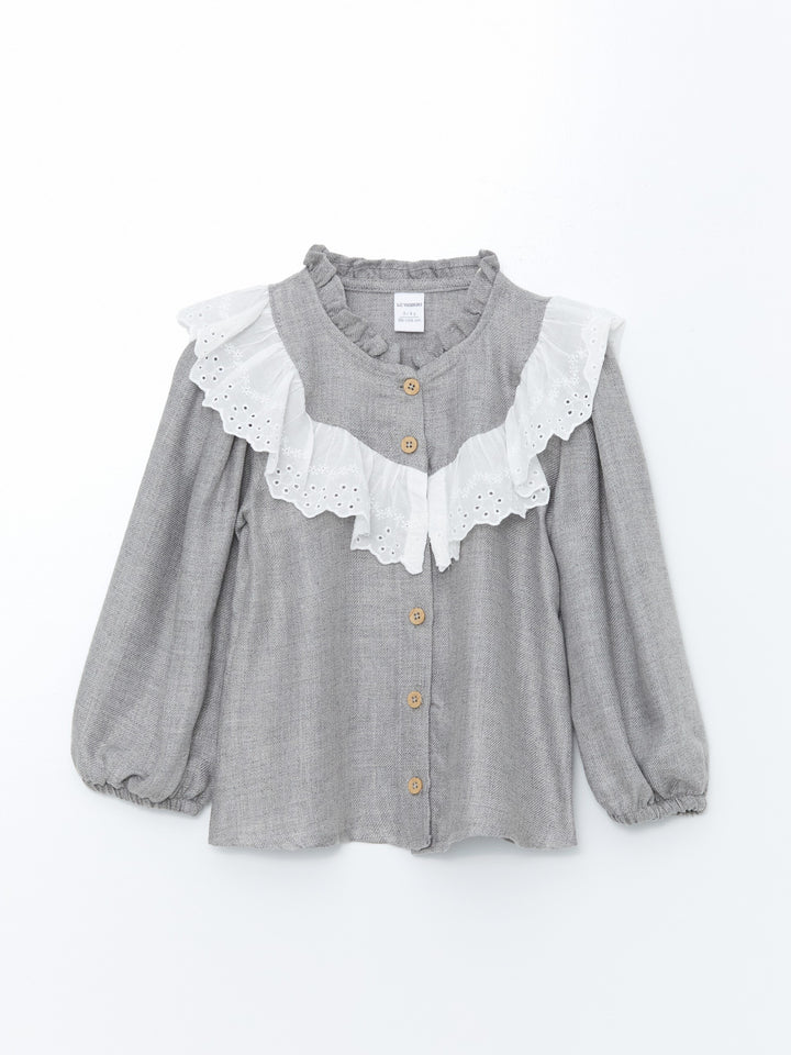 Lcw Kids Gray Long Sleeve Girl Shirt