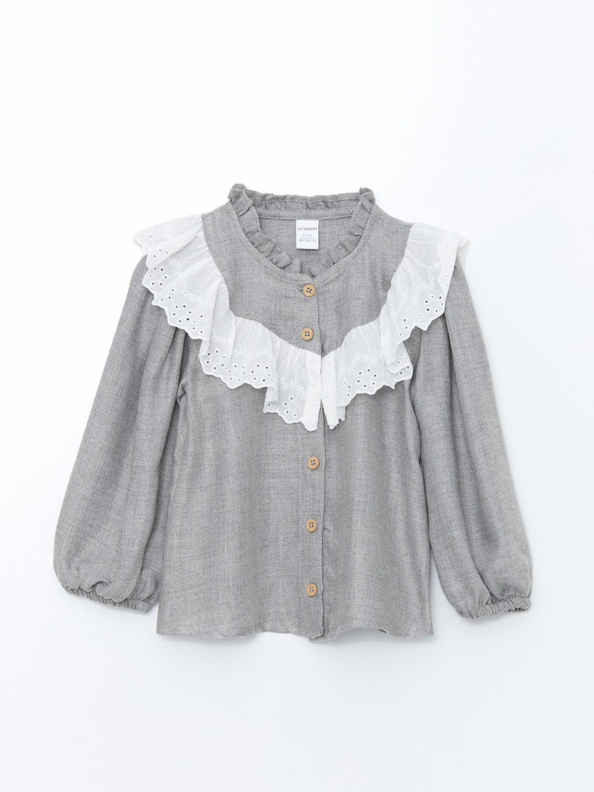 Lcw Kids Gray Long Sleeve Girl Shirt