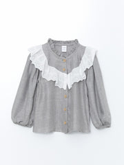 Lcw Kids Gray Long Sleeve Girl Shirt