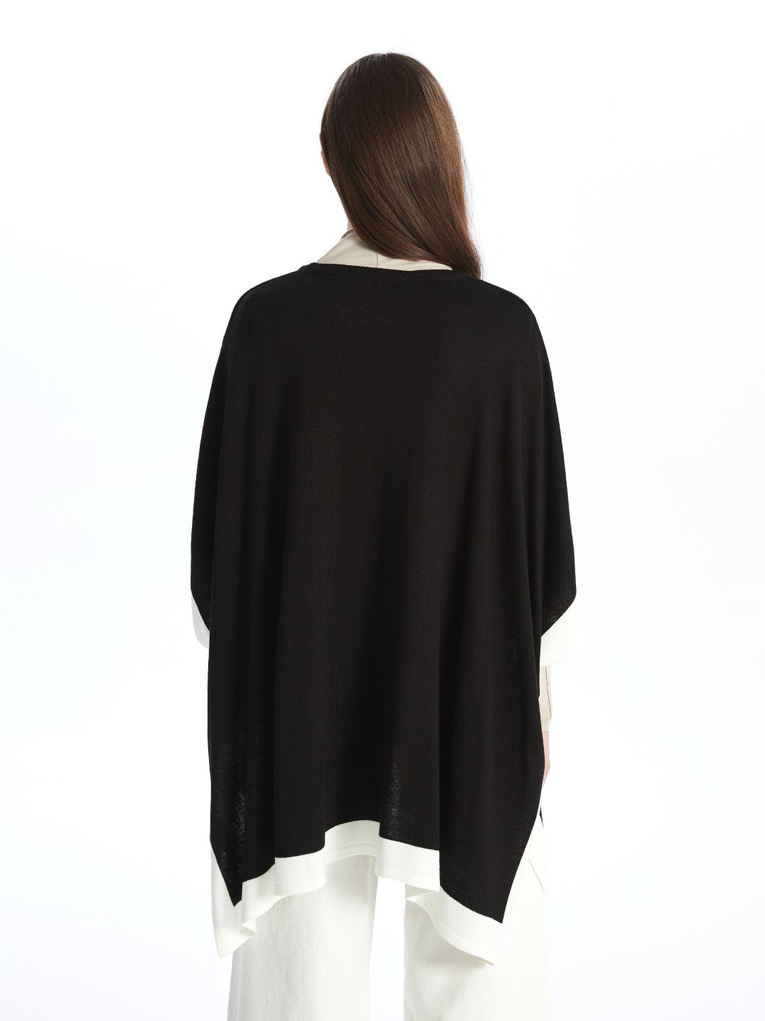 LCW Modest

Black Jacquard Crew Neck Plain Oversize Women's Knitwear Poncho