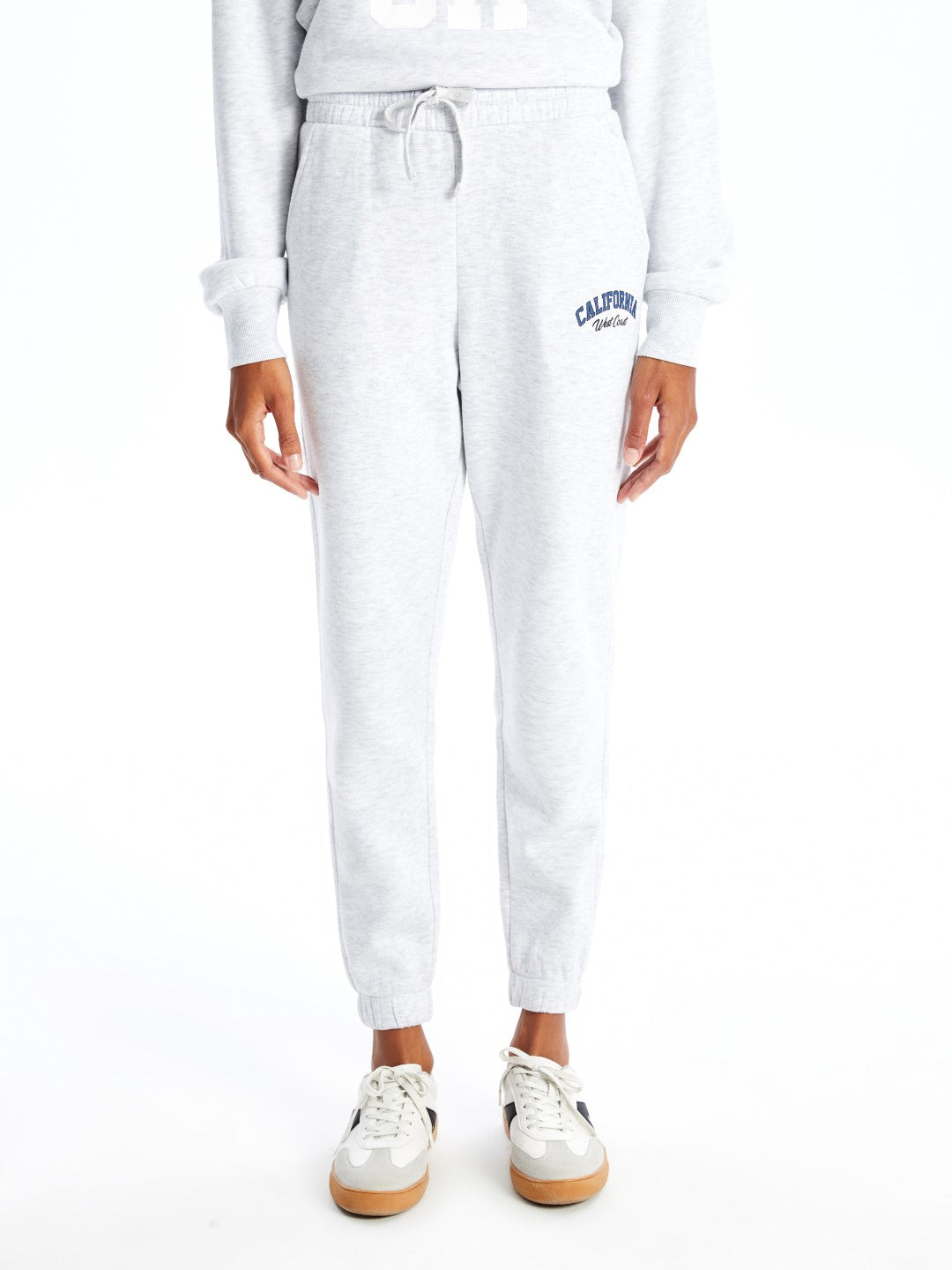 XSIDE

Light Grey Melange Elastic Waist Printed Women's Jogger Sweatpants