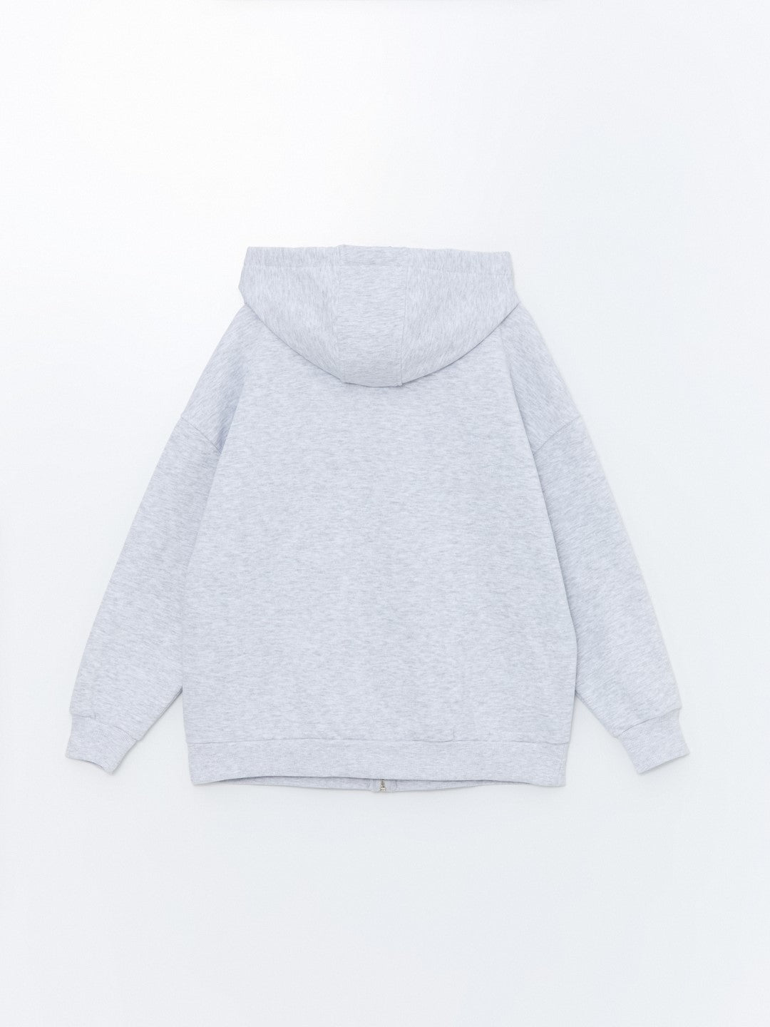 XSIDE

Light Grey Melange Hooded Embroidered Oversize Women's Zippered Sweatshirt