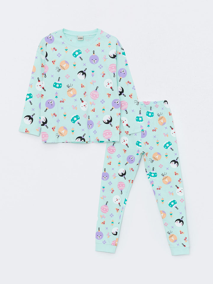 LC WAIKIKI Crew Neck Girls Pajamas Set