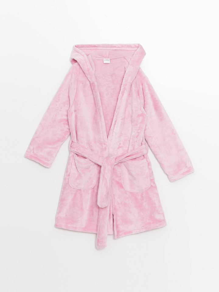 Lcw Kids Pink Hooded Girl Dressing Gown