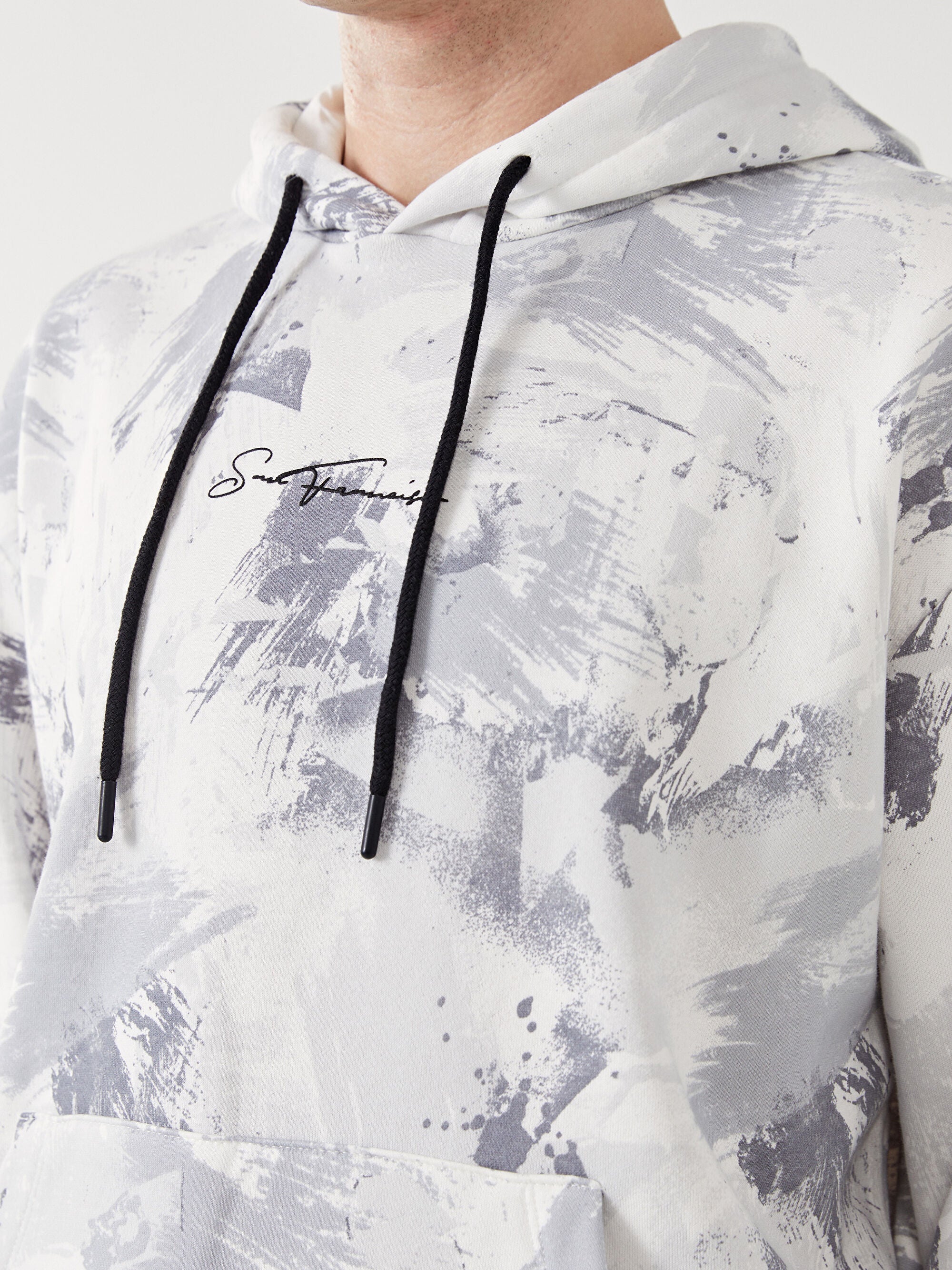 Xside Long Sleeve Printed Men Thick Hoodie