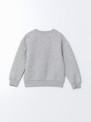 Lcw Kids Gray Crew Neck Girls Sweatshirt