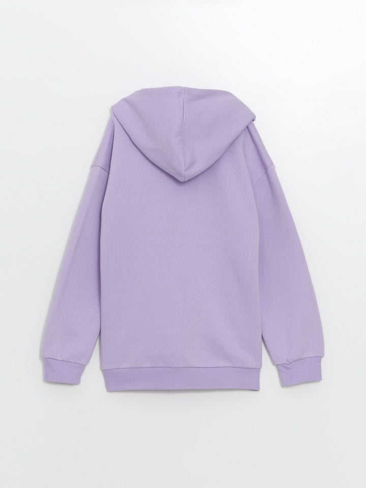 Lcw Kids Lilac Hooded Girls Thick Sweatshirt