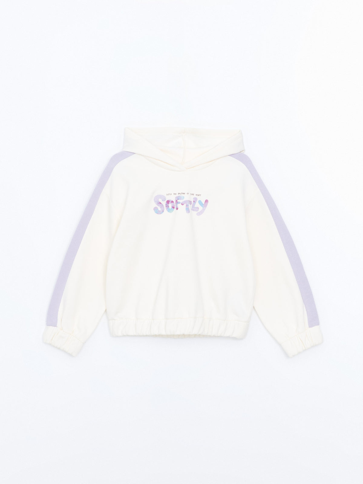 Lcw Kids Ecru Hooded Girls Thick Sweatshirt