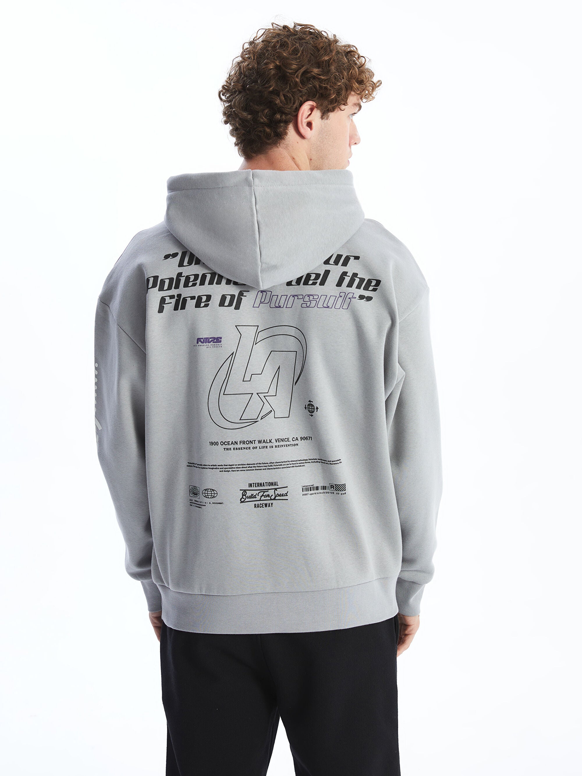 Xside Long Sleeve Printed Men Thick Hoodie