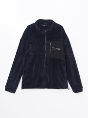 Xside Stand Up Collar Long Sleeve Plush Men Zippered Sweatshirt