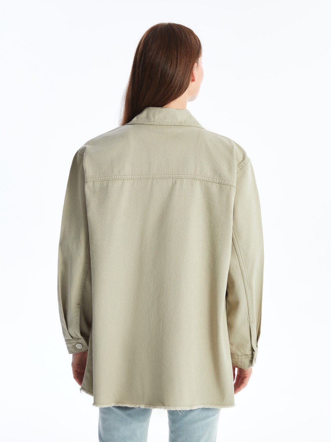 LCWAIKIKI Classic

Matte Mint Green Plain Long Sleeve Oversize Women's Jean Shirt Jacket