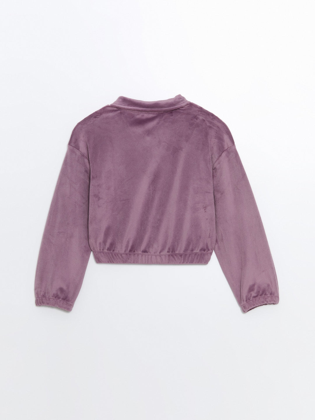 Lcw Kids Lilac Polo Neck Velvet Girls Sweatshirt And Tights