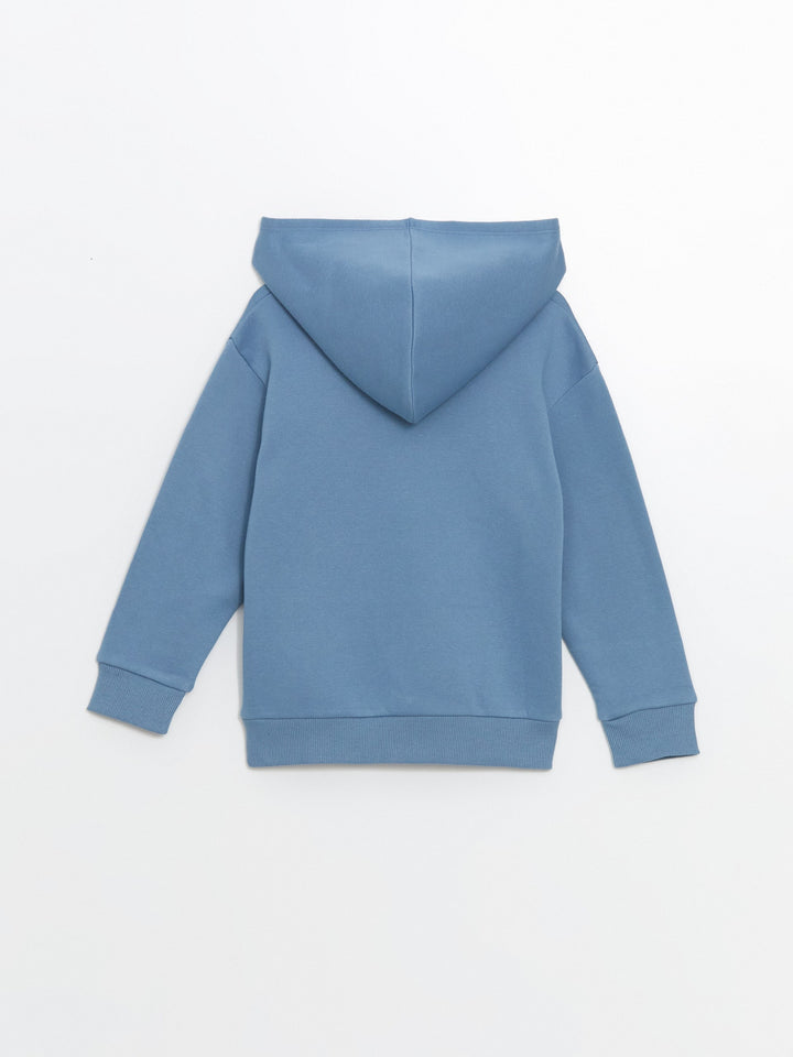 Lcw Kids Indigo Hooded Boy Thick Sweatshirt