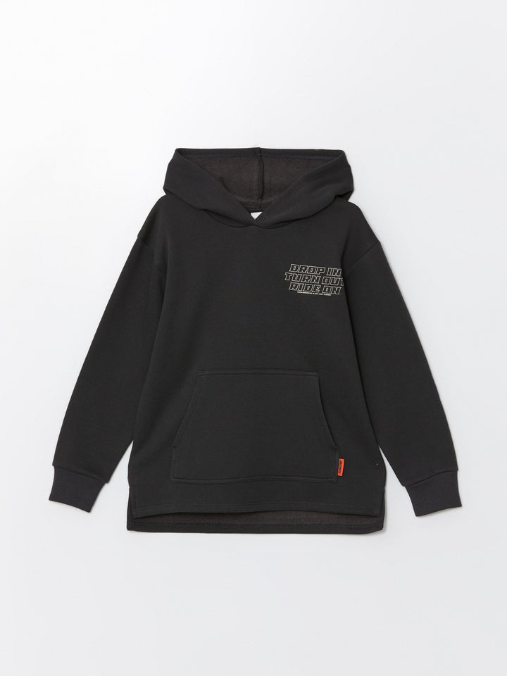 Lcw Kids Anthracite Hooded Boy Sweatshirt