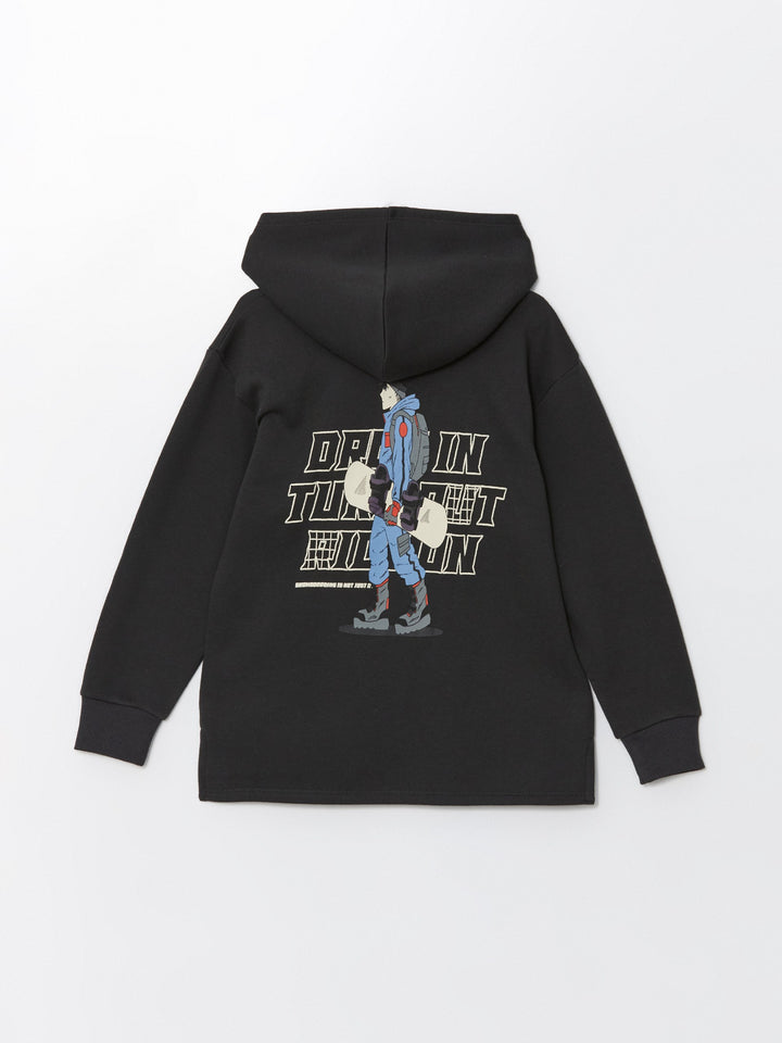 Lcw Kids Anthracite Hooded Boy Sweatshirt