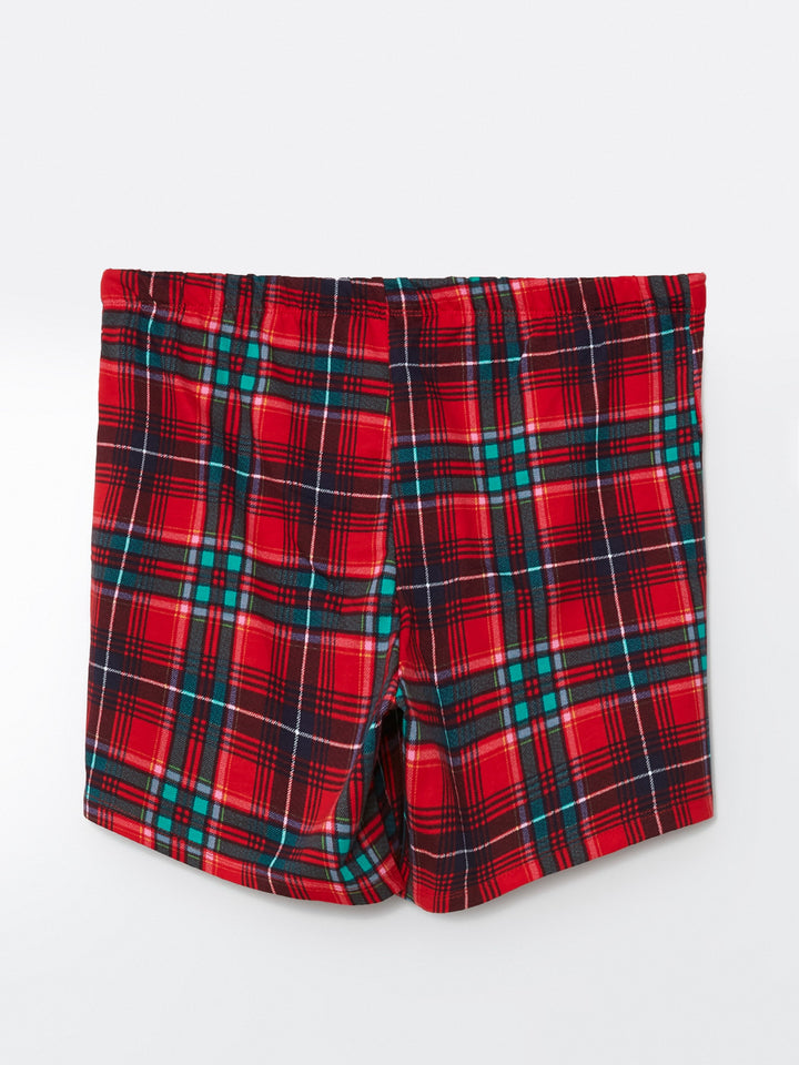 Lcw Dream Red Shirt Collar Plaid Women'S Shorts Pajama Set