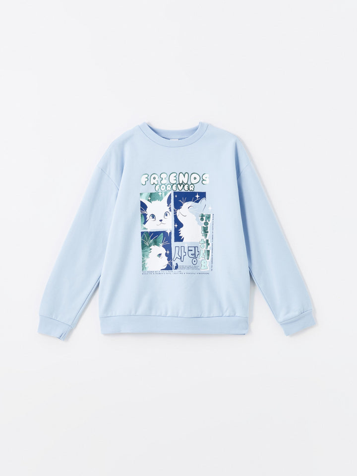 Lcw Kids Ecru Crew Neck Girls Thick Sweatshirt 2-Pack