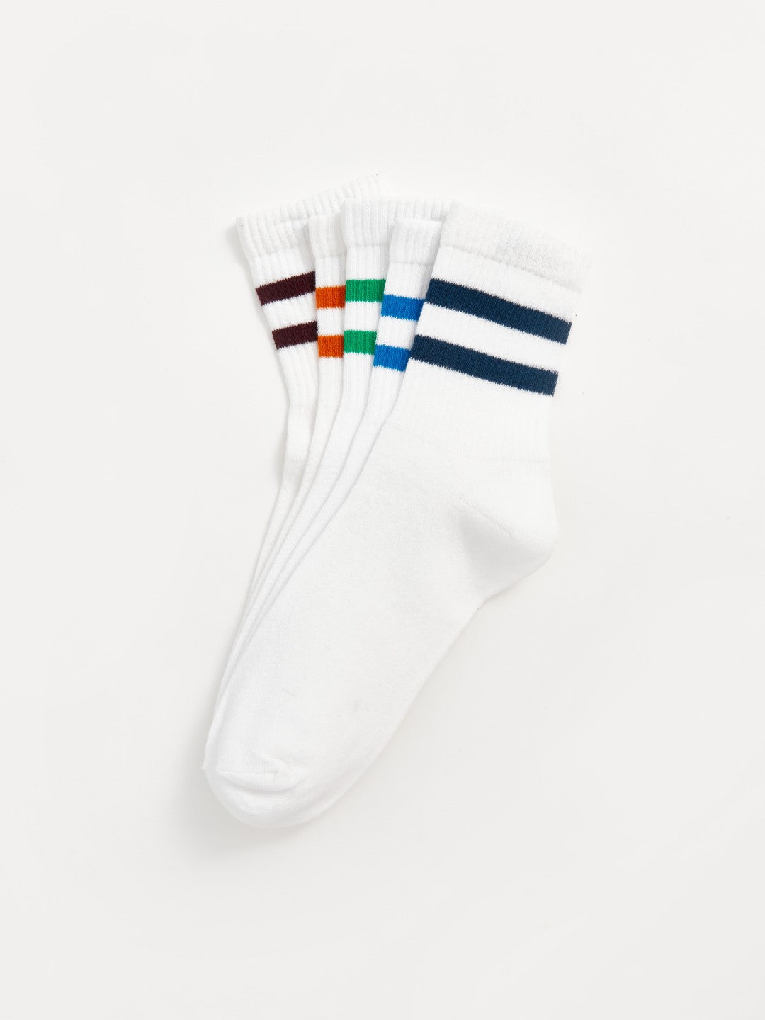 LCW ACCESSORIES

Mixed Color Yarn Dyed Striped Men's Ankle Socks 5-Pack