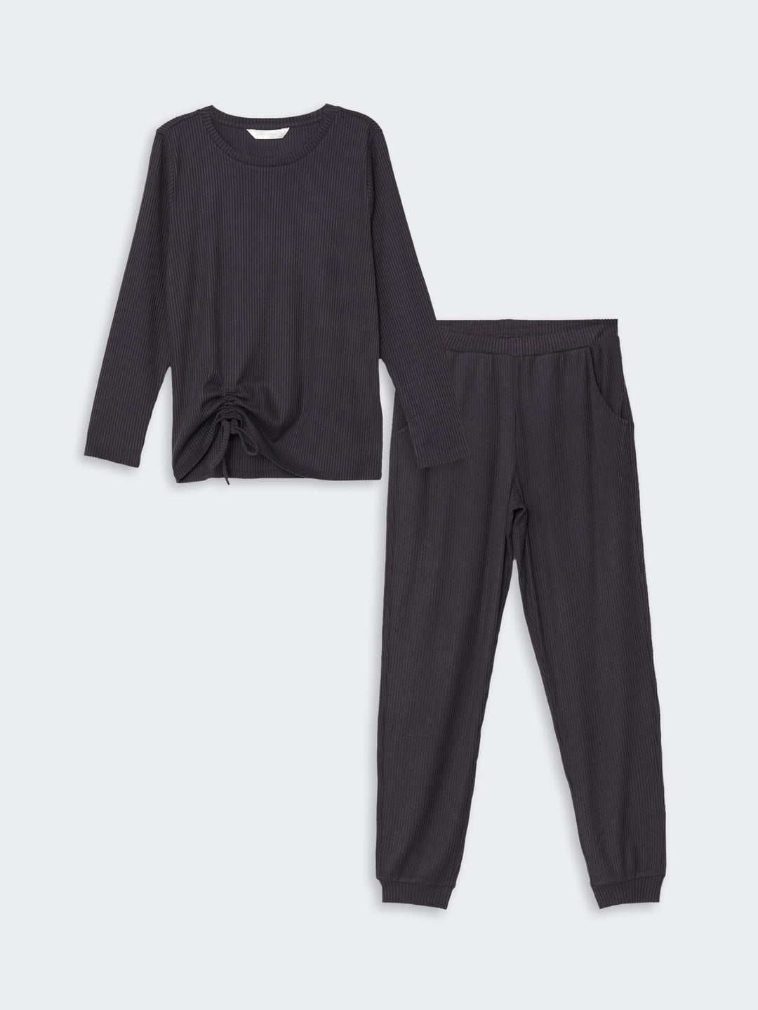 Lcw Dream Anthracite Crew Neck Women'S Pajama Set