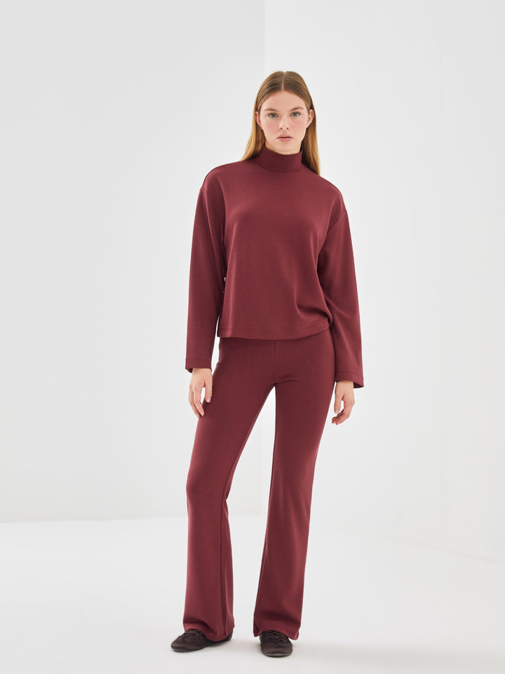 Lcw Vision Claret Red Elastic Waist Women'S Tracksuit Bottoms