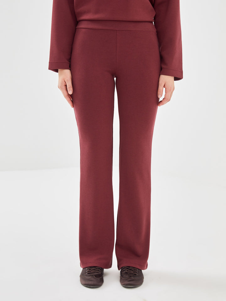 Lcw Vision Claret Red Elastic Waist Women'S Tracksuit Bottoms