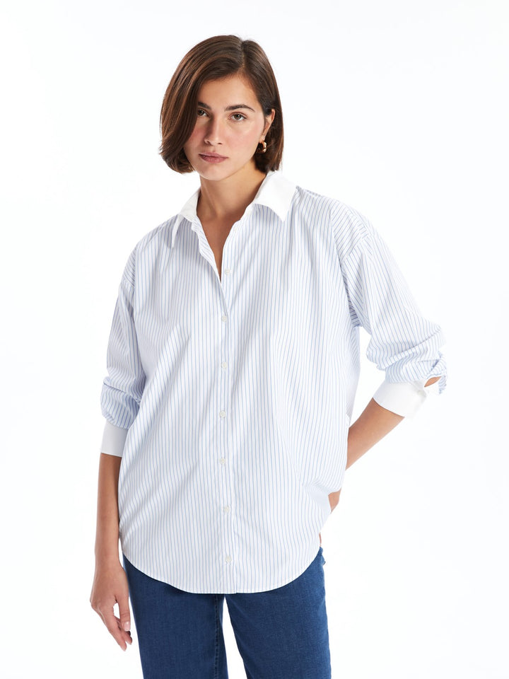 LCWAIKIKI Classic

Blue Striped Striped Oversize Women's Shirt