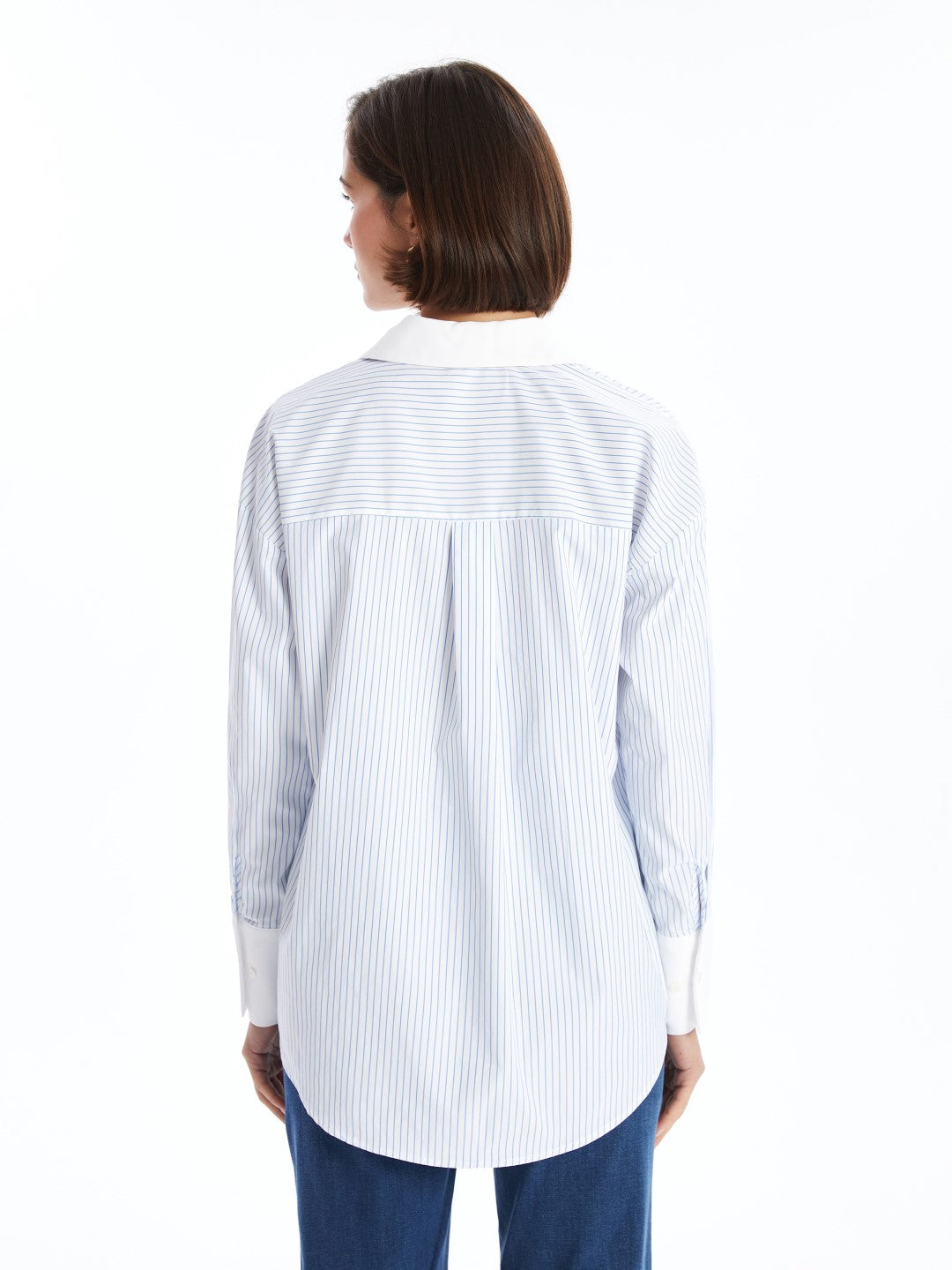 LCWAIKIKI Classic

Blue Striped Striped Oversize Women's Shirt