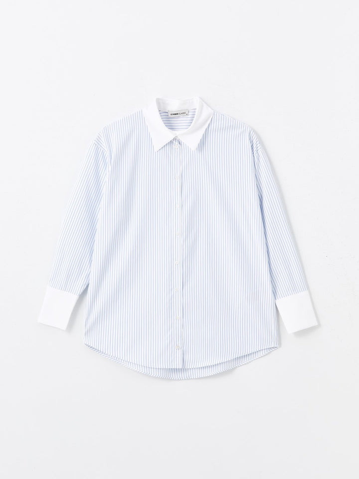 LCWAIKIKI Classic

Blue Striped Striped Oversize Women's Shirt