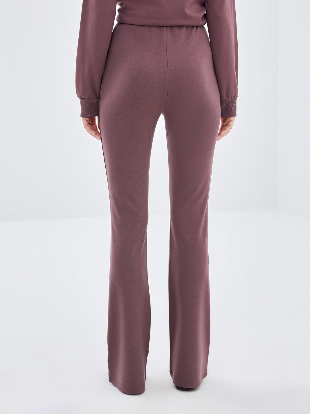 Lcw Modest Plum Waist Elastic Spanish Leg Women'S Leggings Trousers