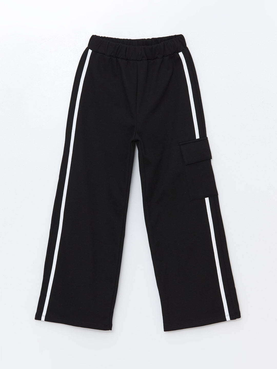 Lcw Kids Black Stand Collar Girls Tracksuit