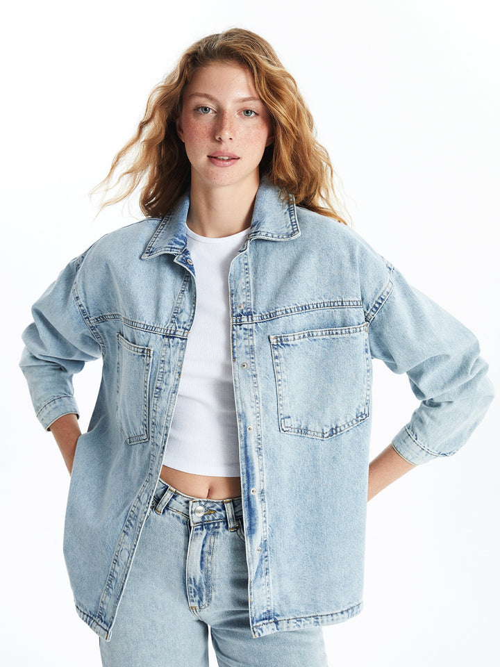 Xside Blue Women'S Jean Shirt Jacket